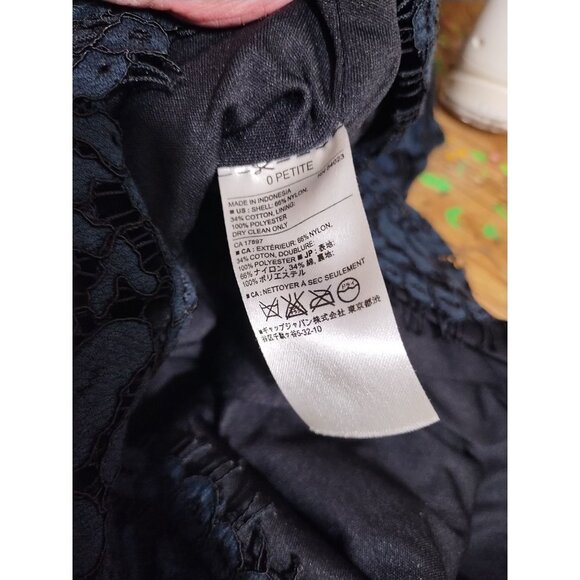 Banana Republic Sleeveless Lacy Navy Blue Cocktail Mini Dress 0P Glam Coquette - Picture 6 of 6